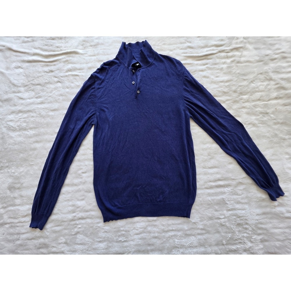 Joseph Bank Signature Collection Mens Silk Knit Button Neck Sweater‎ Top M